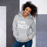 Motivational Hoodie " I AM RICH" Positive Law of affirmation  Unisex  Hoodie