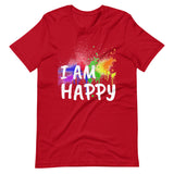 Motivational T-Shirt " I AM HAPPY" Inspiring Law of Affirmation Short-Sleeve Unisex T-Shirt