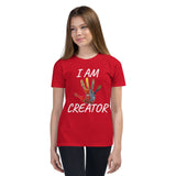 Motivational Youth T-Shirt  "I AM CREATOR"   Inspirational Youth Short Sleeve Unisex T-Shirt