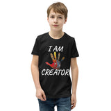 Motivational Youth T-Shirt  "I AM CREATOR"   Inspirational Youth Short Sleeve Unisex T-Shirt