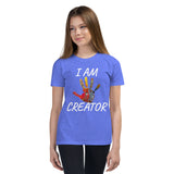 Motivational Youth T-Shirt  "I AM CREATOR"   Inspirational Youth Short Sleeve Unisex T-Shirt