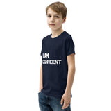 Motivational Youth  T-Shirt "I AM CONFIDENT"  Inspiring Law of Affirmation Short Sleeve Unisex T-Shirt for Youth