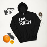 Motivational Hoodie " I AM RICH" Positive Law of affirmation  Unisex  Hoodie