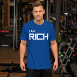 Motivational  T-Shirt. "I AM RICH" Law of Affirmation Short-Sleeve Unisex T-Shirt.