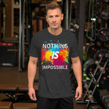 Motivational T-Shirt "NOTHING IS IMPOSSIBLE" Law of Affirmation Short-Sleeve Unisex T-Shirt