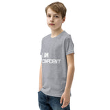 Motivational Youth  T-Shirt "I AM CONFIDENT"  Inspiring Law of Affirmation Short Sleeve Unisex T-Shirt for Youth