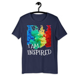 Motivational Unisex T-Shirt  "I AM INSPIRED" Law of Attraction  Short-Sleeve Unisex T-Shirt