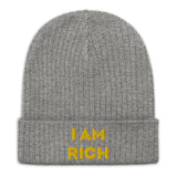 Affirmative Beanie " I am Rich" Ribbed knit Beanie