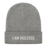 Motivational Beanie "I am Success" Ribbed knit beanie