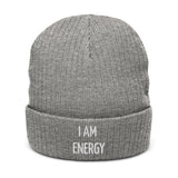 Motivational Beanie "I am Energy" Ribbed knit beanie