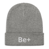 Motivational Beanie "Be Positive" Ribbed knit beanie