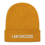 Motivational Beanie "I am Success" Ribbed knit beanie