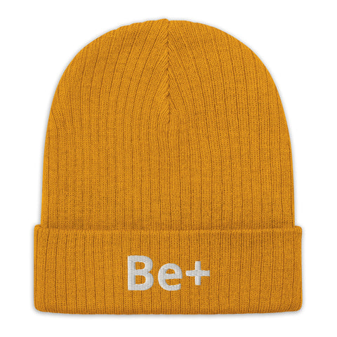 Motivational Beanie "Be Positive" Ribbed knit beanie