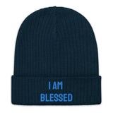 Inspirational Beanie " I am Blessed" Ribbed knit beanie