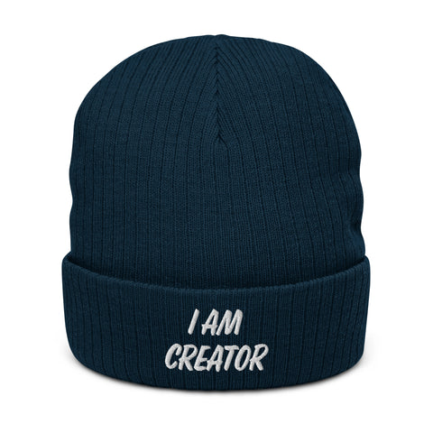 Motivational Beanie "I am Creator" Ribbed knit Beanie