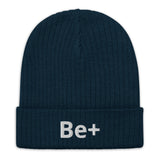 Motivational Beanie "Be Positive" Ribbed knit beanie