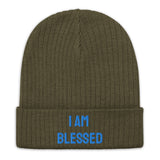 Inspirational Beanie " I am Blessed" Ribbed knit beanie