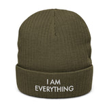 Motivational Beanie " I am Everything" Ribbed knit Beanie