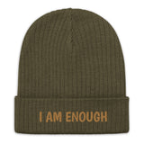 Positive Affirmation "I am Enough" Ribbed knit Beanie