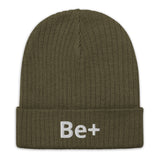 Motivational Beanie "Be Positive" Ribbed knit beanie