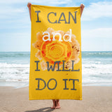 Motivational Towel "I CAN AND I WILL DO IT"  Law of Affirmation Beach Towel