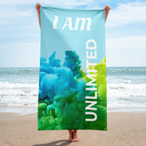 Motivational Towel "I AM UNLIMITED"  Law of Attraction Beach  Towel