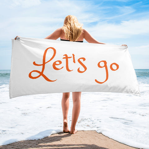 Motivational Towel "LET'S GO " Positive Inspirational Beach Towel
