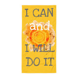 Motivational Towel "I CAN AND I WILL DO IT"  Law of Affirmation Beach Towel