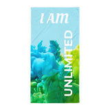 Motivational Towel "I AM UNLIMITED"  Law of Attraction Beach  Towel