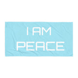 Motivational Towel "I AM PEACE"  Inspiring Law of Affirmation Beach Towel