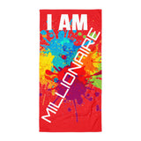 Motivational Towel " I AM MILLIONAIRE" Law of Attraction Inspiring Beach Towel