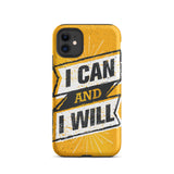 Motivational iPhone case,  law of affirmation mobile phone case,  Tough iPhone case "I can and I will"