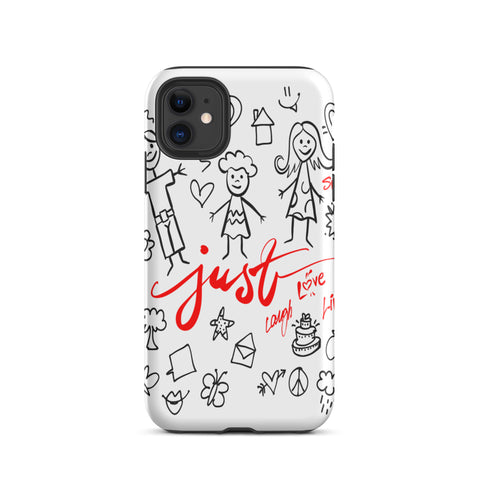 Tough   iPhone case, Daubable mobile phone case "Just" Childhood Memory iPhone case
