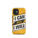 Motivational iPhone case,  law of affirmation mobile phone case,  Tough iPhone case "I can and I will"