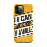 Motivational iPhone case,  law of affirmation mobile phone case,  Tough iPhone case "I can and I will"