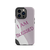 Tough iPhone case,  Law of Affirmation Mobile case, Durable Crack proof iPhone  Case  "I am Blessed"