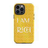 iPhone Case, Law of Affirmation Mobile case Durable Crack proof iPhone  Case iPhone case "I am Rich"