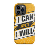 Motivational iPhone case,  law of affirmation mobile phone case,  Tough iPhone case "I can and I will"