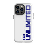 Tough iPhone case " I am Unlimited" Motivational iPhone Case Durable Crack proof Mobile Case