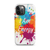 Inspirational  iPhone Case, Durable Tough iPhone case "I am Energy" Positive Affirmation Mobile Case