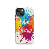 Inspirational  iPhone Case, Durable Tough iPhone case "I am Energy" Positive Affirmation Mobile Case