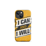 Motivational iPhone case,  law of affirmation mobile phone case,  Tough iPhone case "I can and I will"