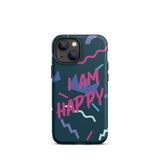 Motivational iPhone Case, Law of Affirmation Mobile Case, Tough iPhone case "I am Happy"