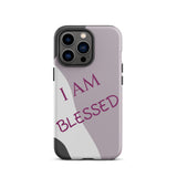 Tough iPhone case,  Law of Affirmation Mobile case, Durable Crack proof iPhone  Case  "I am Blessed"