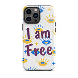 Tough iPhone Case, Motivational Mobile case, Durable Tough iPhone case "I am Free"