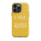 iPhone Case, Law of Affirmation Mobile case Durable Crack proof iPhone  Case iPhone case "I am Rich"