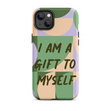 Motivational iPhone Case, Tough iPhone case "I am a Gift to Myself"