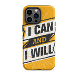 Motivational iPhone case,  law of affirmation mobile phone case,  Tough iPhone case "I can and I will"