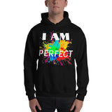 Motivational  Hoodie "I AM PERFECT"  Law of Affirmation Unisex Hoodie waistband with spandex
