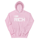 Motivational Hoodie " I AM RICH" Positive Law of affirmation  Unisex  Hoodie